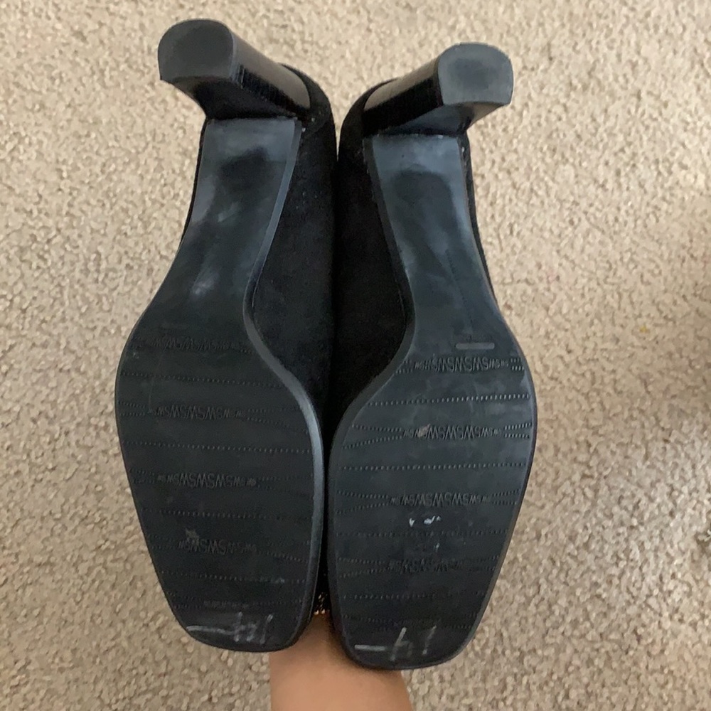 Stuart Weitzman black suede loafer with block heel - Picture 5 of 6